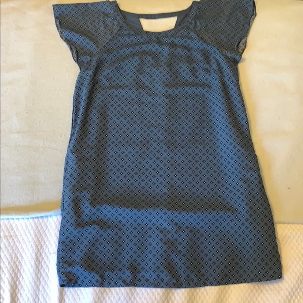 Abercrombie Slate Blue Patterned Shift Dress